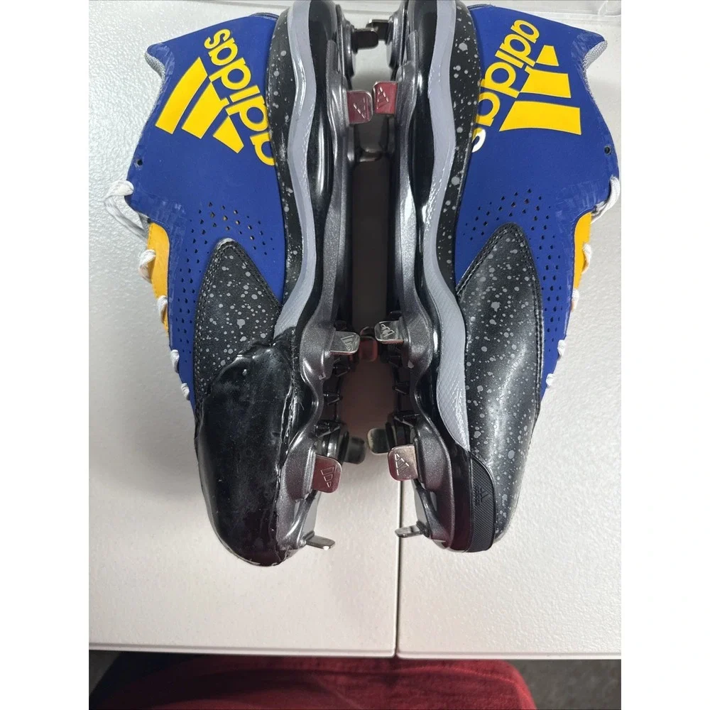 NEW Adidas Power Alley 4 Baseball‎ Cleats 9 US Men Blue/Gold/Black w/Toe Molding